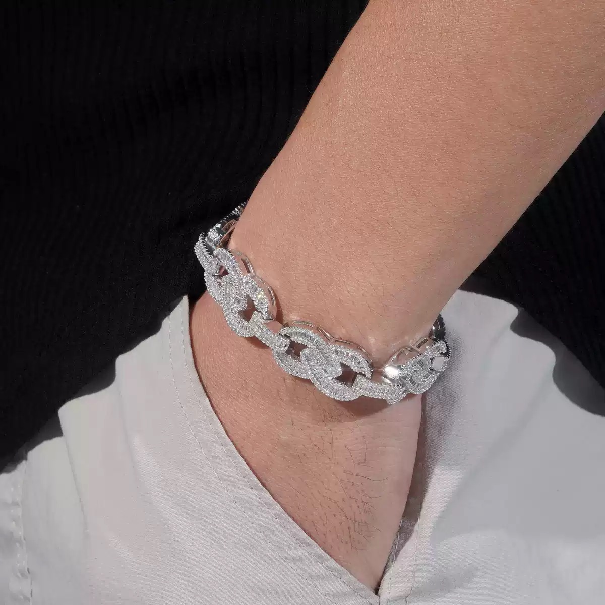 Baguette Cut Cuban Link Bracelet