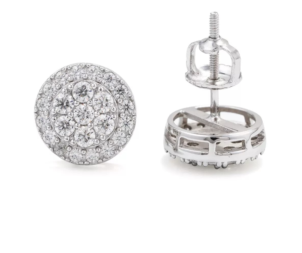 9.7-Pointer Brilliant Round Cluster Halo earrings