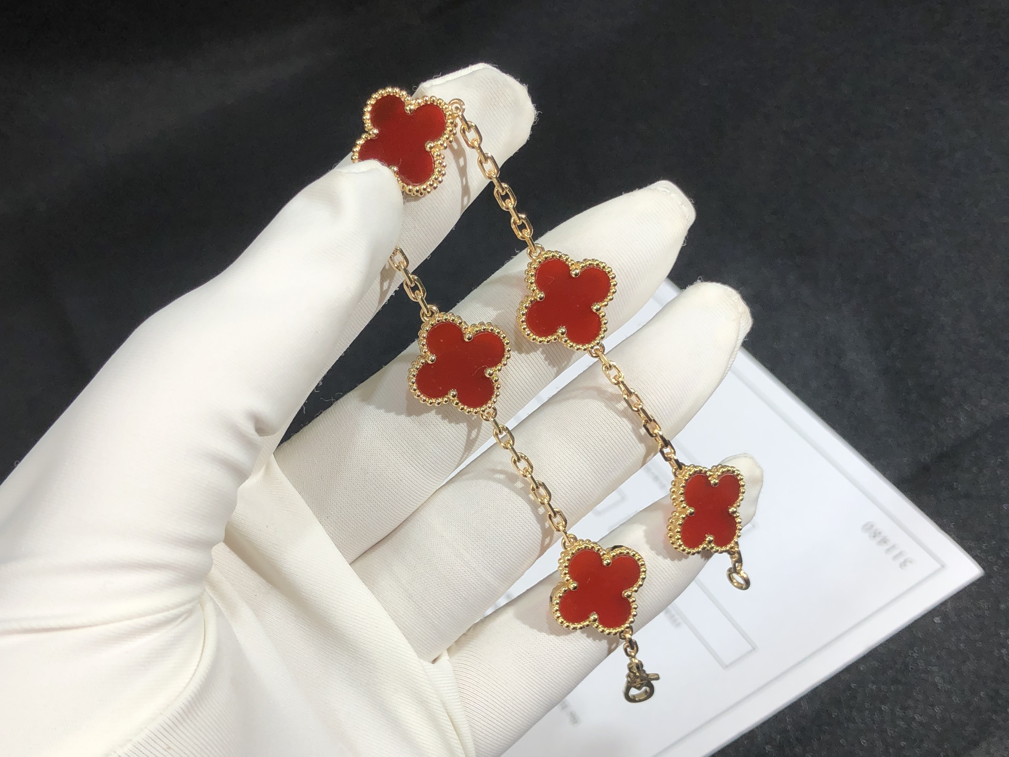 Red Carnelian Alhambra Bracelet