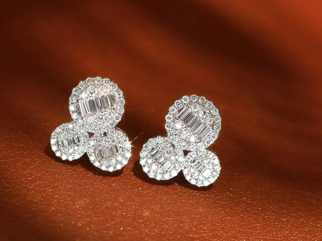Natural Diamond Trio Earrings