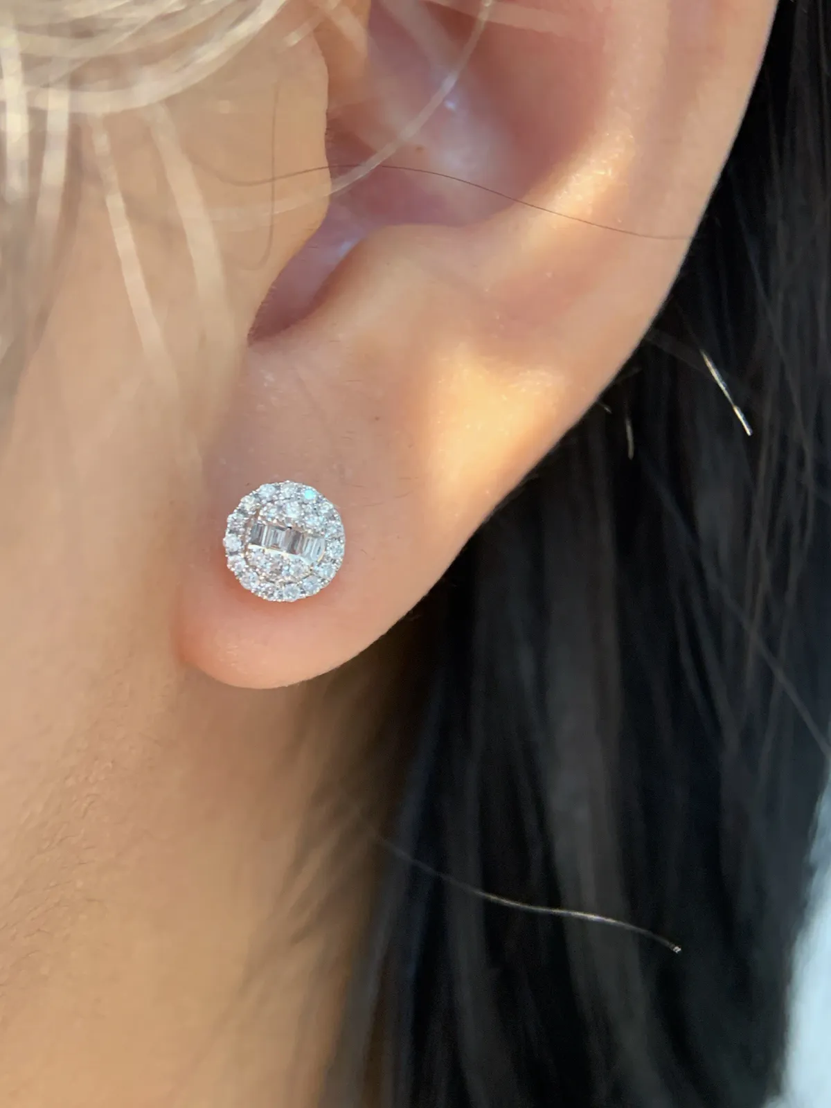 Full Diamond Stud Earrings